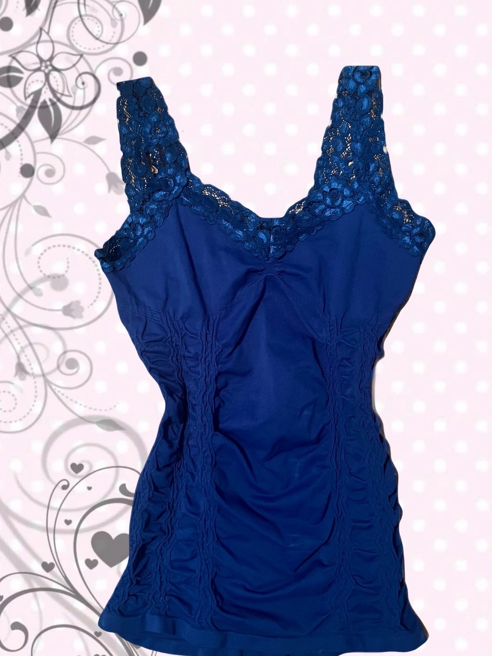 M.Rena Beautiful Deep Blue Lace Cami